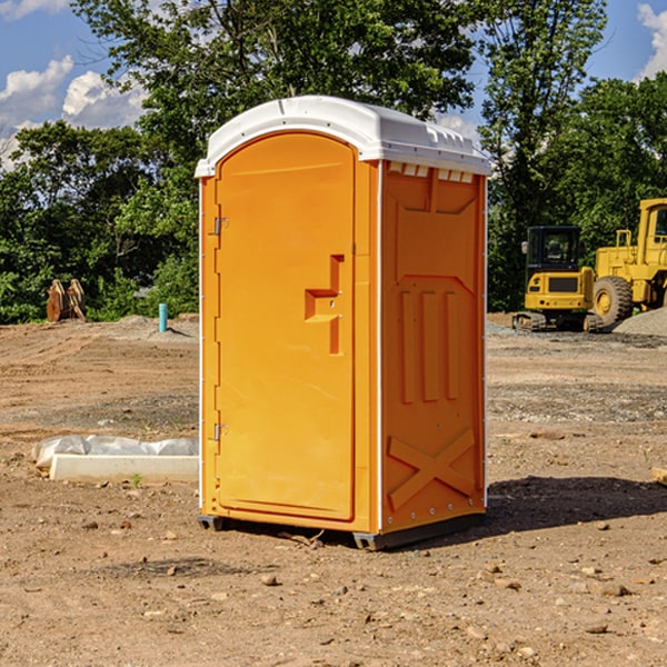 how often are the portable restrooms cleaned and serviced during a rental period in Hamlin County South Dakota